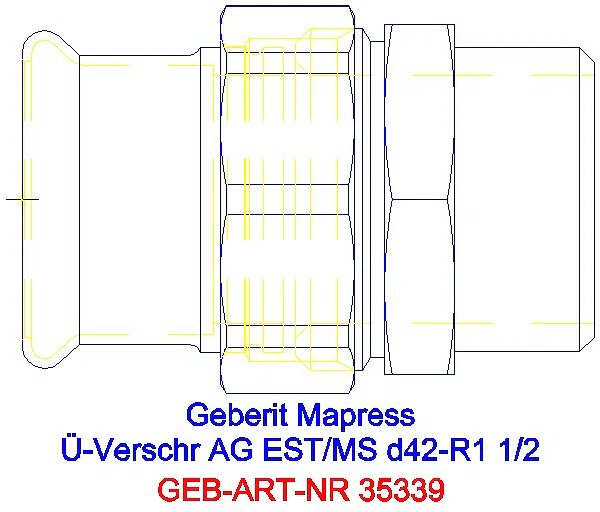 GE Mapress Edelstahl Übergangsverschr. mit AG d42-R1 1/2_35339_G