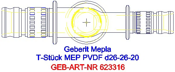 GE Mepla T-Stück reduziert PVDF d26-26-20_623.316.00.5_G