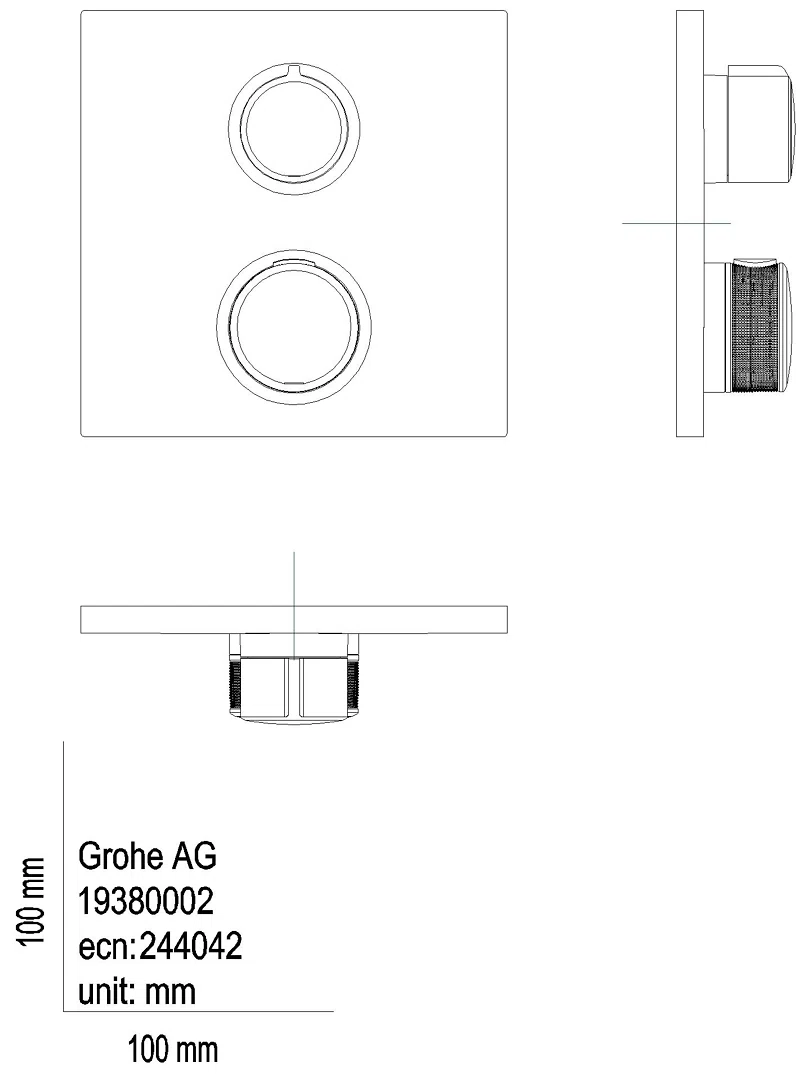 GROHE Thermostat Allure 19380_2 1 ASV FMS für Rapido SmartBox cool sunrise geb