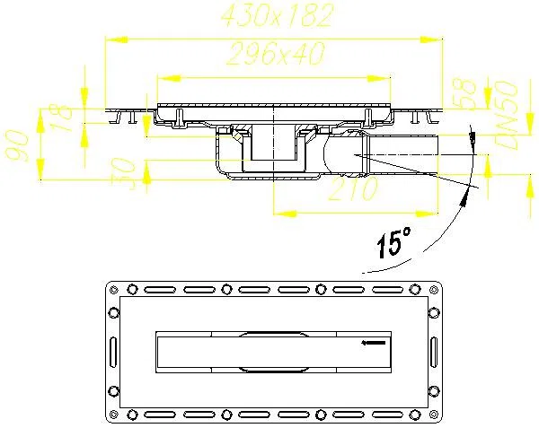 DALLMER Duschrinne TistoLine PLAN Abdeckung Design 300 mm, DN 50