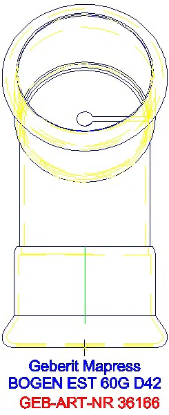 GE Mapress Edelstahl Bogen 60Gr d42_36166_L