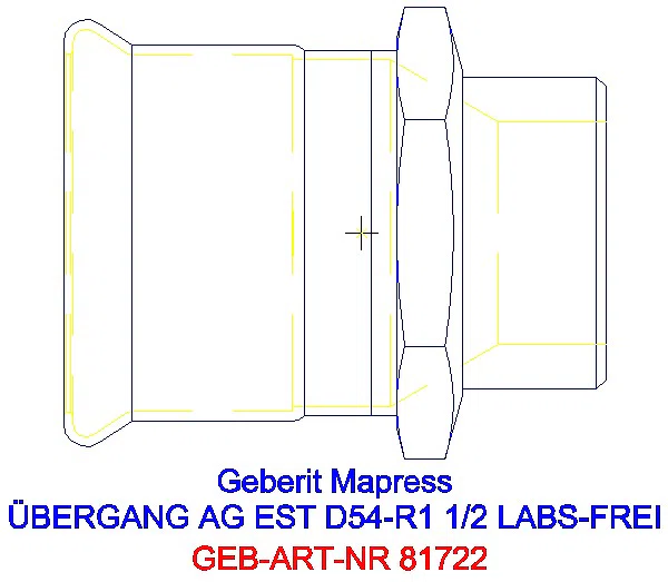 GE Mapress Edelstahl Übergang mit AG (LABS-frei) d54-R1 1/2_81722_A