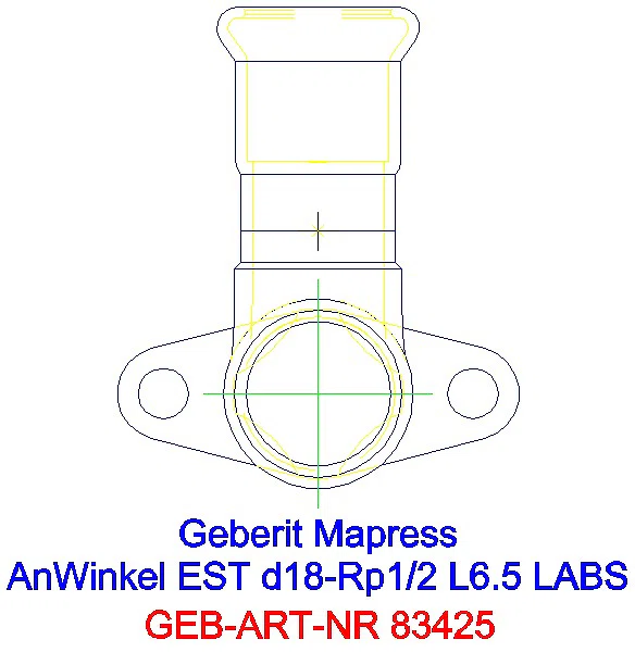 GE Mapress Edelstahl Anschlusswinkel 90Gr abgesetzt (LABS-frei) d18-Rp1/2_83425_A