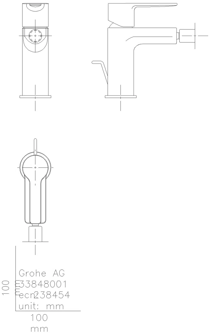 GROHE EH-Bidetbatterie Lineare 33848_1 Einlochmontage supersteel