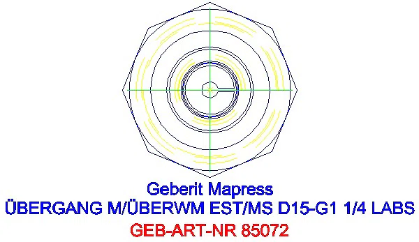GE Mapress Edelstahl Übergang mit Überwurfmutter (LABS-frei) d15-G1 1/4_85072_L