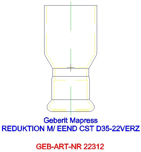 GE Mapress C-Stahl Reduktion mit Einschubende d35-22 verzinkt_22312_G