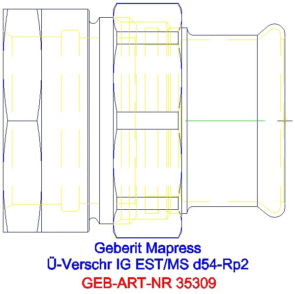 GE Mapress Edelstahl Übergangsverschr. mit IG d54-Rp2_35309_G