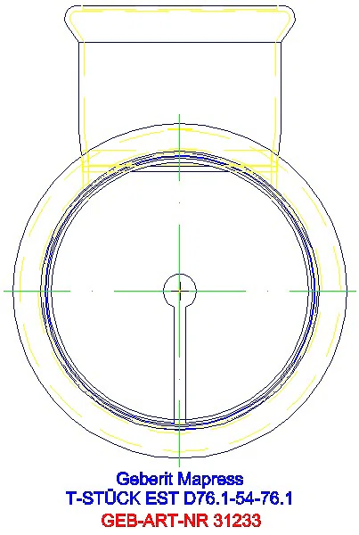 GE Mapress Edelstahl T-Stück reduziert d76,1-54-76,1_31233_L