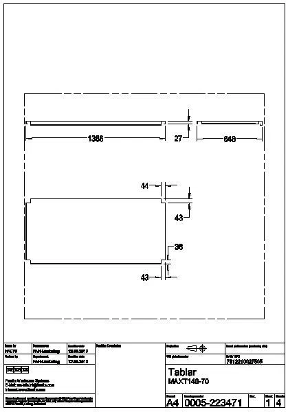 Ablage, MAXIMA, Edelstahl, für Untergestell, 1386x655 mm, MAXT140-70