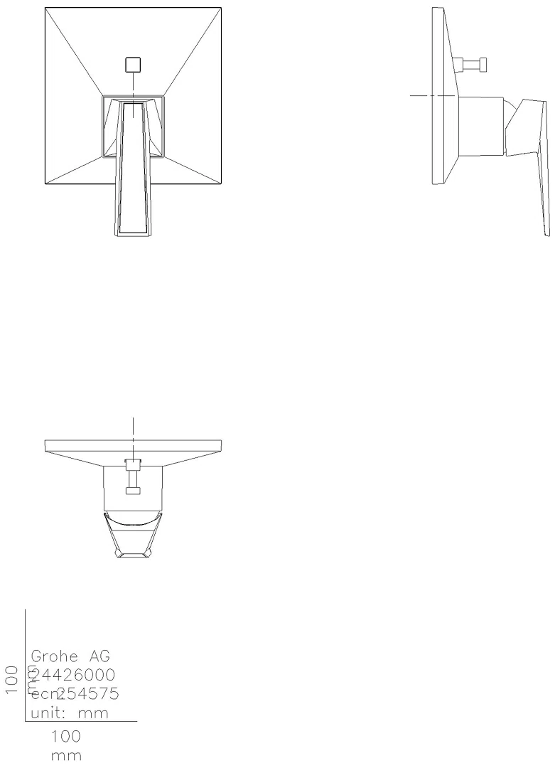 GROHE Wannenbatt. Allure Bril. PC 24426 FMS Griff WA-Caesarstone chrom