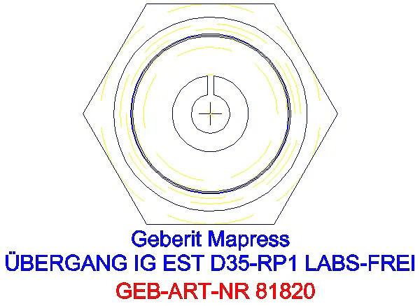 GE Mapress Edelstahl Übergang mit IG (LABS-frei) d35-Rp1_81820_L