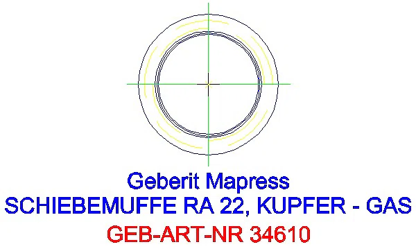 GE Mapress Kupfer Schiebemuffe Gas d22_34610_L