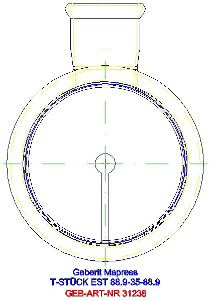 GE Mapress Edelstahl T-Stück reduziert d88,9-35-88,9_31238_L