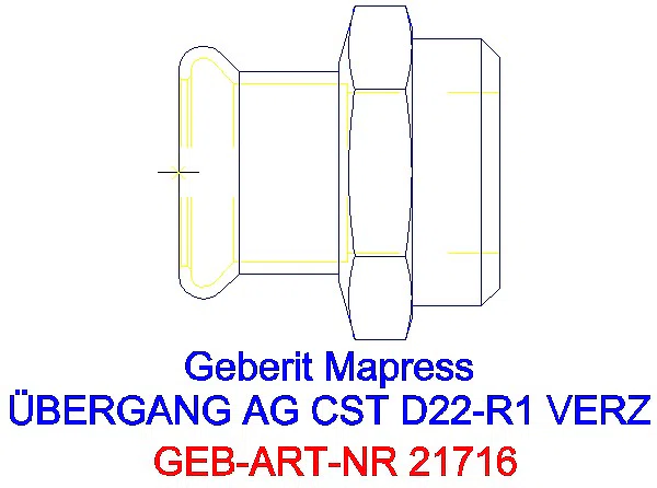 GE Mapress C-Stahl Übergang mit AG d22-R1 verzinkt_21716_G
