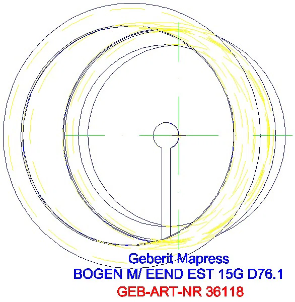 GE Mapress Edelstahl Bogen 15Gr d76,1 mit Einschubende_36118_G