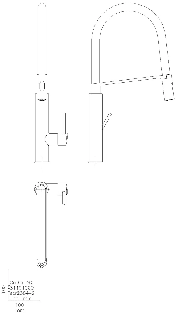 GROHE Einhand-Spültischbatterie Concetto 31491 ausziehbare Profibrause chrom