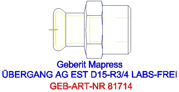 GE Mapress Edelstahl Übergang mit AG (LABS-frei) d15-R3/4_81714_G