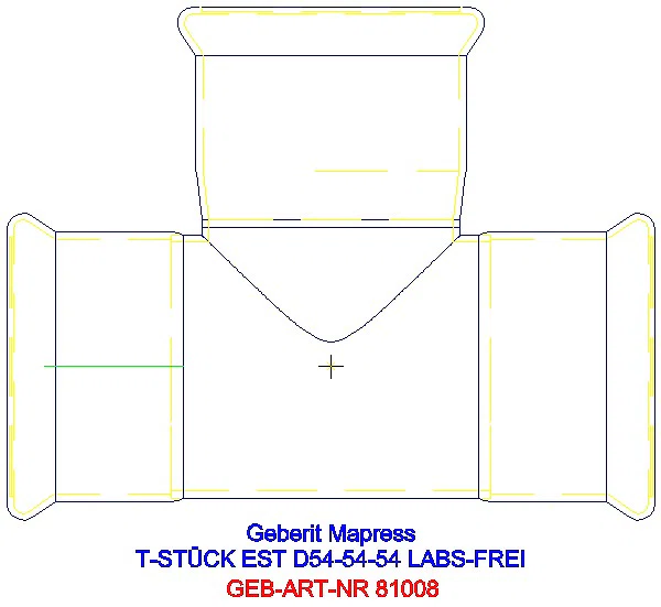 GE Mapress Edelstahl T-Stück egal (LABS-frei) d54-54-54_81008_A
