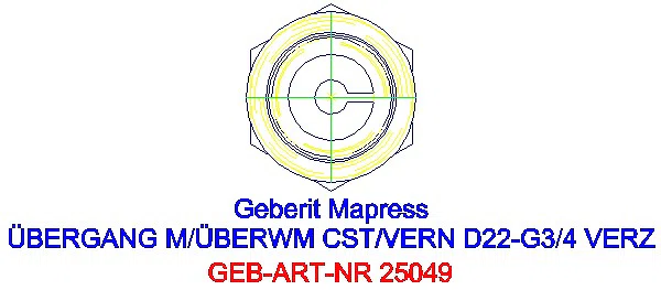 GE Mapress C-Stahl Anschluss mit Überwurfmutter d22_25049_L