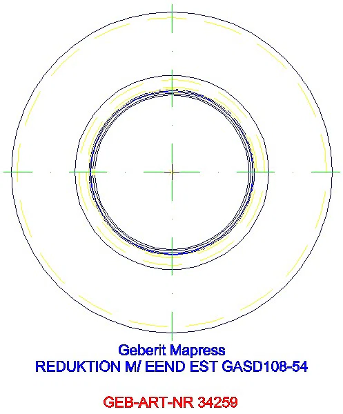 GE Mapress Edelstahl Reduktion mit Einschubende (Gas) d108-54_34259_A
