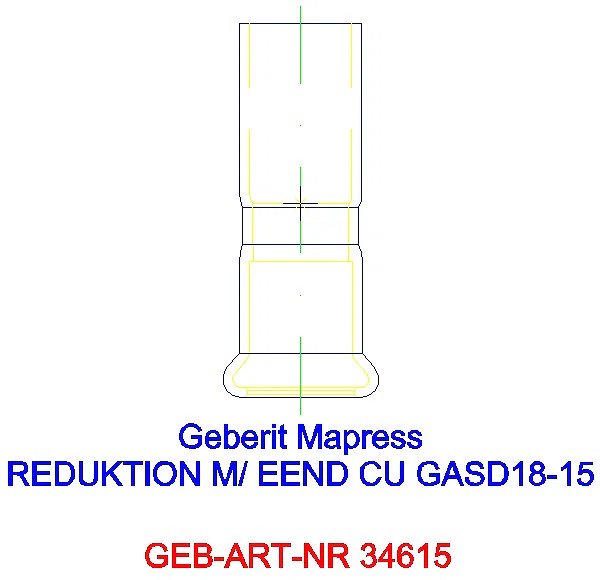 GE Mapress Kupfer Reduktion mit Einschubende (Gas blau) d18-15_34615_G
