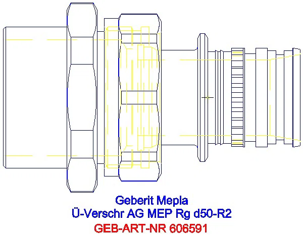 GE Mepla Übergangsverschraubung mit AG Rg d50-R2_606.591.00.5_G