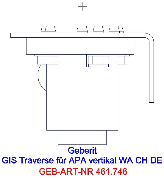GE GIS Traverse für verti. AP-Armatur, mit zwei W-Anschl._461.746.00.1_G