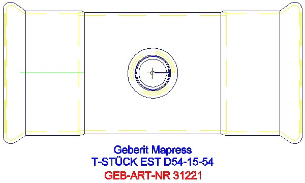 GE Mapress Edelstahl T-Stück reduziert d54-15-54_31221_G