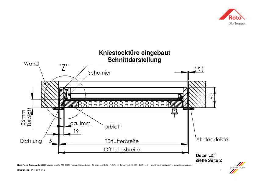 Kniestocktüre Iso