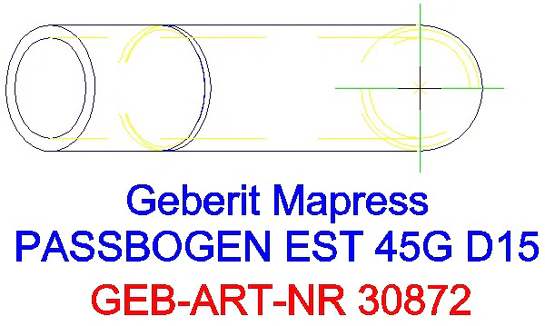 GE Mapress Edelstahl Passbogen 45Gr d15_30872_G