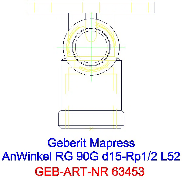 GE Mapress Kupfer Anschlusswinkel 90Gr Rg d15-Rp1/2 L:5,2cm_63453_G