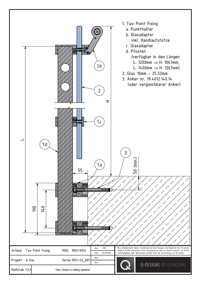 9051-52-001_d line_Two_ Point_Fixing_top_mount_DE