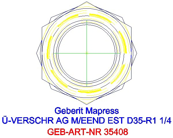 GE Mapress Edelstahl Übergangsverschr. mit AG und Einschubende d35-R1 1/4_35408_L