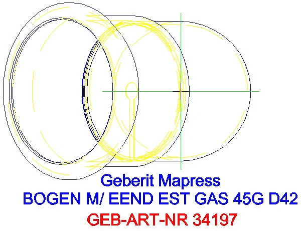 GE Mapress Edelstahl Bogen 45Gr d42 mit Einschubende (Gas)_34197_G