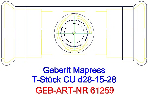 GE Mapress Kupfer T-Stück reduziert d28-15-28_61259_G
