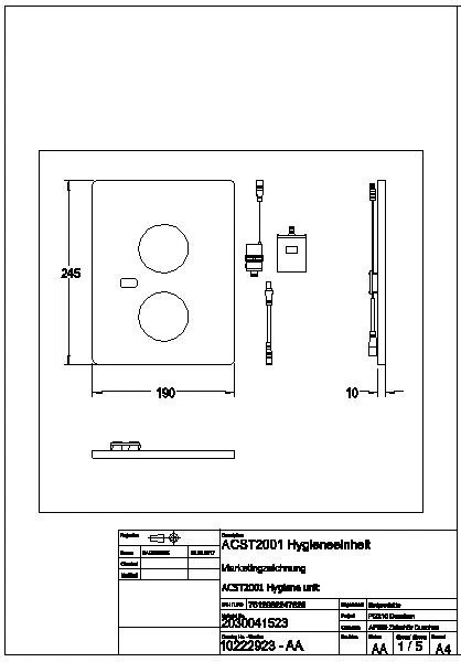 Hygieneeinheit, F5, für Duscharmatur m. Thermostat, hydr., ACST2001