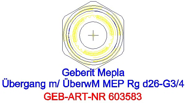 GE Mepla Übergang mit Überwurfmutter Rg d26-G3/4_603.583.00.5_L