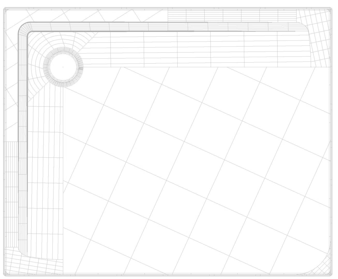 KALDEWEI SUPERPLAN Duschfläche, 900x1100x32 mm, Modell-Nr: 1850-1