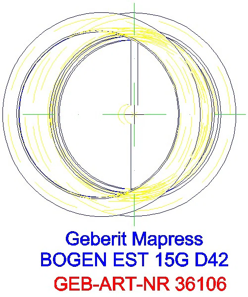 GE Mapress Edelstahl Bogen 15Gr d42_36106_G