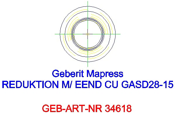 GE Mapress Kupfer Reduktion mit Einschubende (Gas blau) d28-15_34618_A