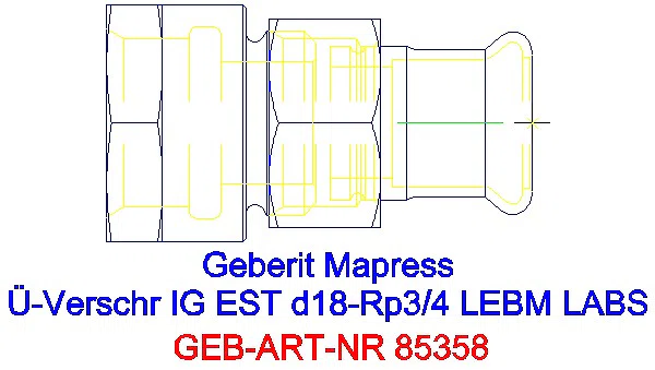 GE Mapress Edelstahl Übergangsverschr. mit IG ÜM ESt (LABS-frei) d18-Rp3/4_85358_G