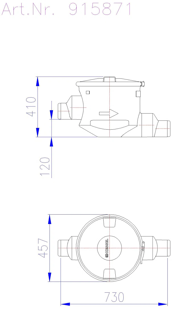 KESSEL-Probenahmeeinrichtung DN100/150, waagr, aus Polyethylen