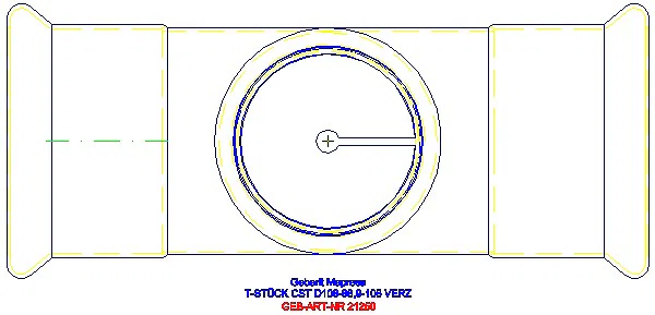 GE Mapress C-Stahl T-Stück reduziert d108-88,9-108 verzinkt_21250_G