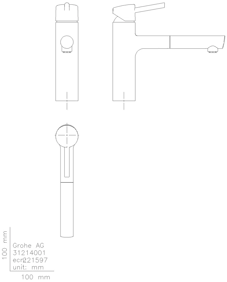 GROHE EH-SPT-Batterie Concetto 31214_1 Niederdruck ausziehbarer Mousseur chrom