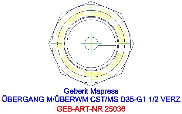 GE Mapress C-Stahl Übergang mit Überwurfmutter d35-G1 1/2 verzinkt_25036_L