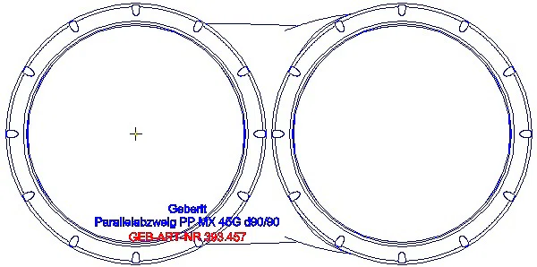 GE Silent-Pro Parallelabzweig 45Gr d90/90_393.457.14.1_G