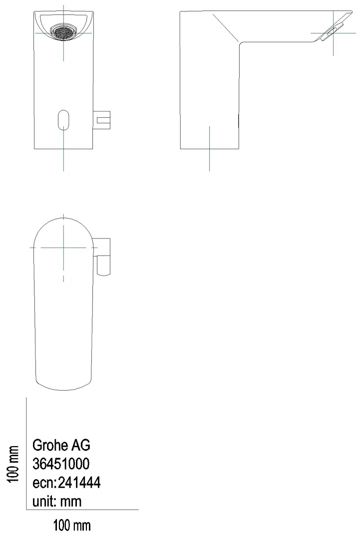 GROHE WT-IR-Elektronik BauCosmopolitan E 36453 mit Mischung 230 Volt chrom