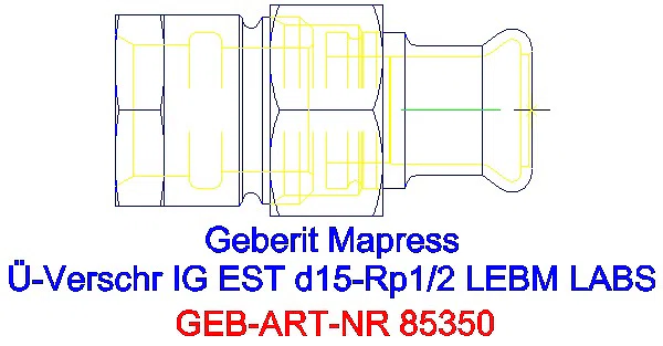 GE Mapress Edelstahl Übergangsverschr. mit IG ÜM ESt (LABS-frei) d15-Rp1/2_85350_G