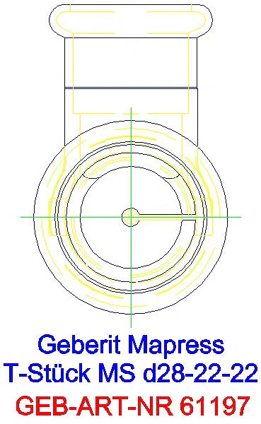 GE Mapress C-Stahl T-Stück reduziert Ms d28-22-22_61197_L