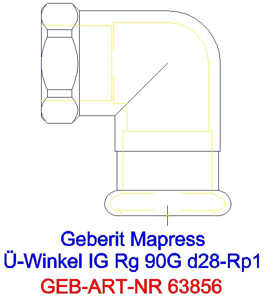 GE Mapress Kupfer Übergangswinkel 90Gr mit IG Rg d28-Rp1_63856_A